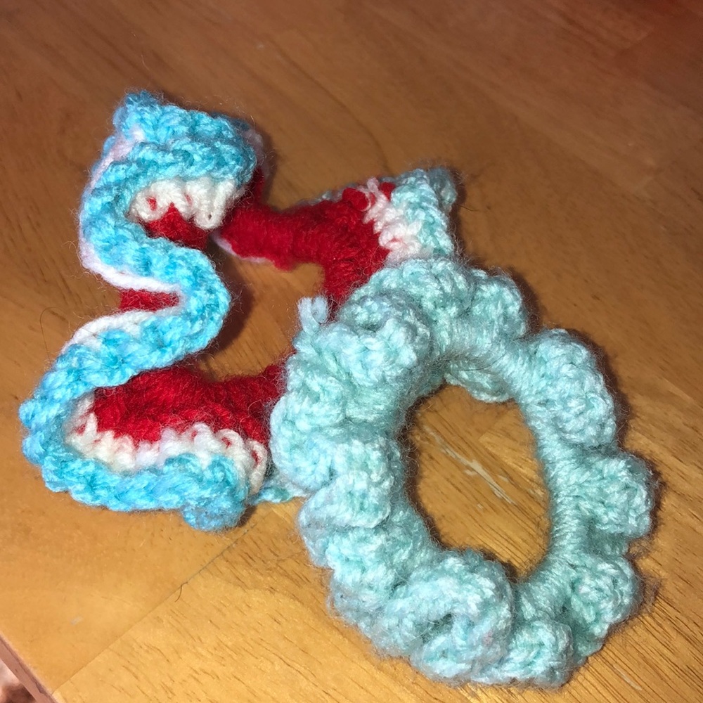 hand crotched hair scrunchies